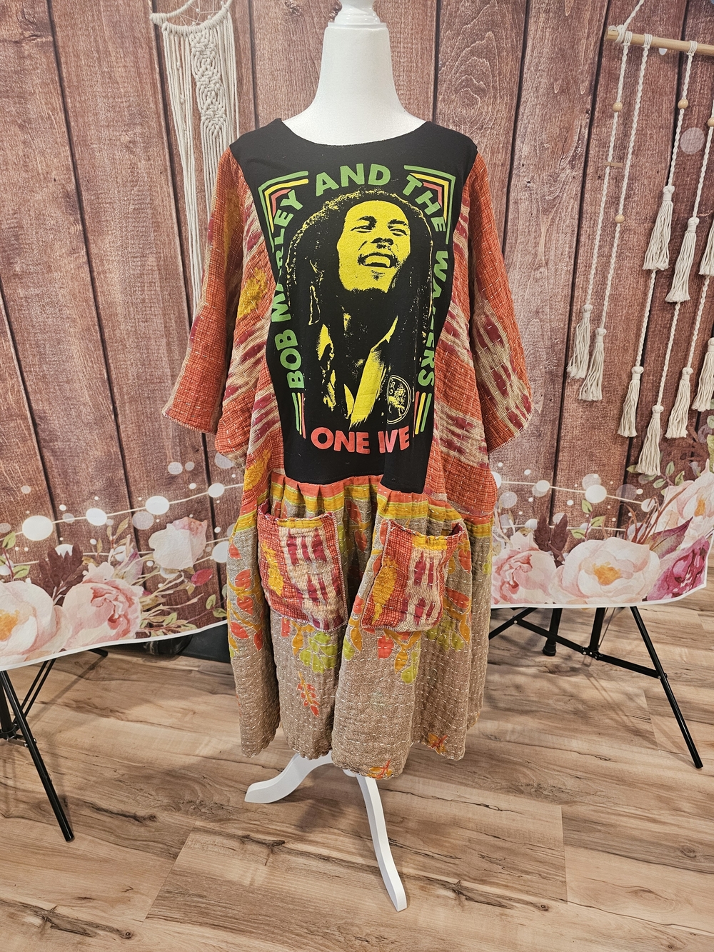 OOAK BOB MARLEY ONE LOVE JANTHA DRESS MED-3X - Picture 2 of 5